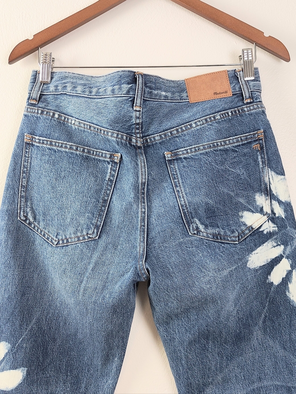 Madewell The Dean Easy Straight Jean Size 25 Straight Leg Shibori Wash Floral - Picture 8 of 11